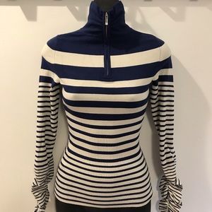 Karen Millen striped-stretch knit Top